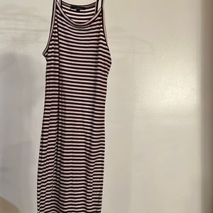 Red and white midi dress size medium